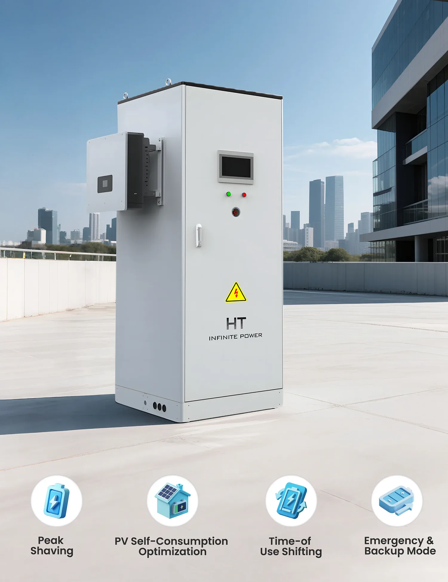 Functies en kenmerken van het HT InfinitePower 30 kW 80 kWh buitenenergieopslagsysteem